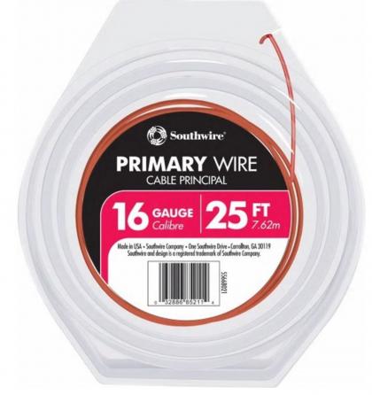 PRIM.WIRE 16AWG-25'WHT